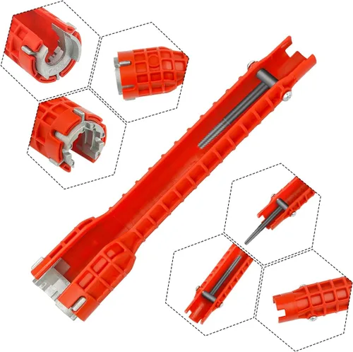 Miniatura 2 de Instalador de grifo y fregadero 14 en 1, llave de grifo y fregadero, llave multifuncional para fregadero, adecuada para instalar tuberías debajo