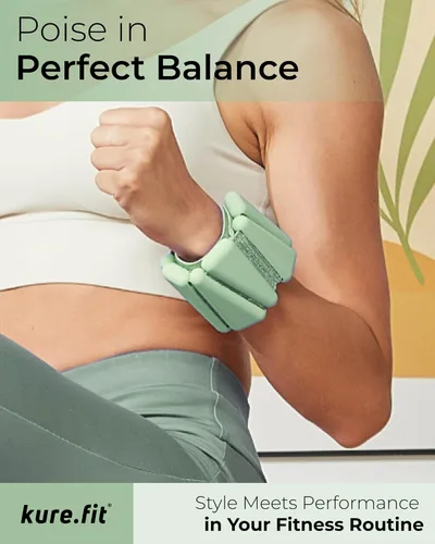 Miniatura 3 de Peso para Pilates Pesas ajustables para muñeca y tobillo para mujeres Brazaletes con peso 1 libra/ 2 libras cada una (Juego de 2)