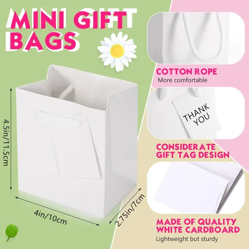 Miniatura 2 de Zhehao Paquete de 50 mini bolsas de regalo para el Día de la Madre a granel de 4 x 2.75 x 4.5 pulgadas, pequeñas bolsas de regalo de agradecimiento