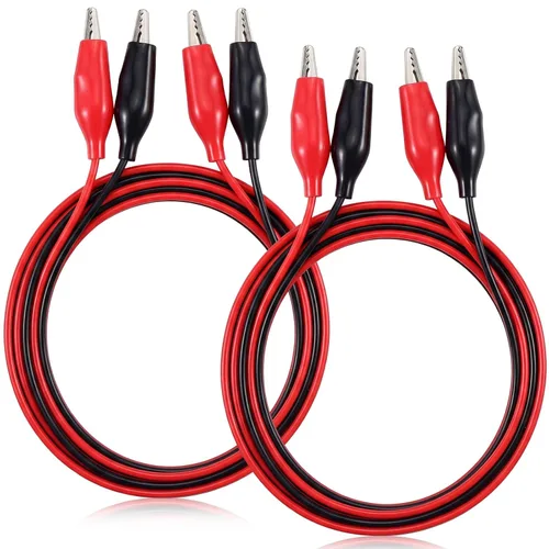EBOOT 4 pinzas de cocodrilo eléctricas, cables de prueba de 40 pulgadas con clips de cocodrilo, cables de puente de doble extremo para pruebas