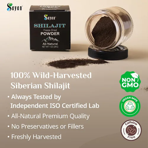 Miniatura 2 de Sayan Polvo puro de Shilajit de 1 onza/0.99 oz, suministro de 5 meses, potente suplemento de ácido fúlvico orgánico, apoya el sistema inmunológico