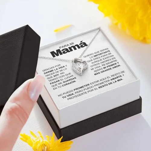 Miniatura 2 de LEXPO Regalo Para Mama Personalizado Collar Madre, Madrastra, Amor, Aniversario, Cumpleaños, Celebración - FL232P, Acero inoxidable, Circonia cúbica