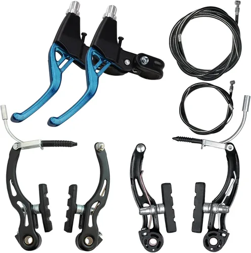 Miniatura 10 de Lomodo 6 accesorios de freno de bicicleta que incluyen 2 palancas de freno de aleación de aluminio (0.9 in de diámetro) y 2 pares de frenos en V y 2