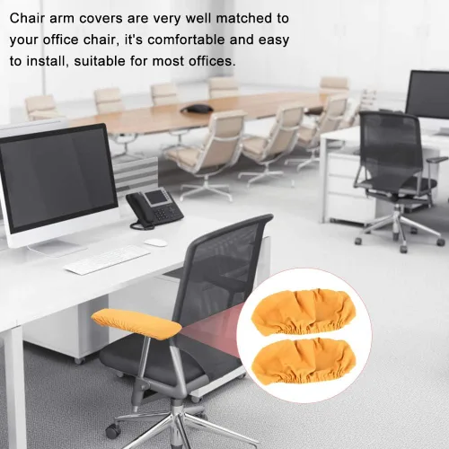 Miniatura 5 de Fdit 1 par de fundas elásticas extraíbles para reposabrazos de silla, protector universal para sillón de oficina con fundas de poliéster elásticas