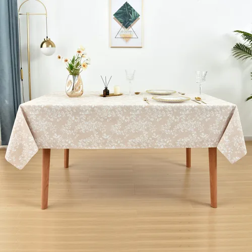 Miniatura 3 de Mantel de tela de vinilo resistente al agua, de plástico, lavable a prueba de derrames, mantel de Peva para primavera, campamento, picnic, cuadrado