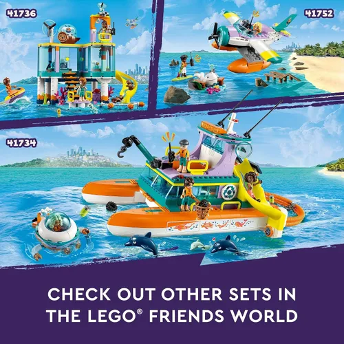 Miniatura 5 de LEGO Friends Barco de Rescate Marítimo 41734 - Juego de juguetes de construcción para niños y niñas a partir de 7 años que aman el mar, incluye 4