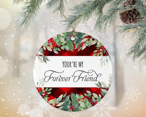 Miniatura 2 de KrysDesigns Adorno de Navidad para mejores amigos, regalo de amistad para siempre, regalo de hermanas del alma, decoración navideña de cerámica