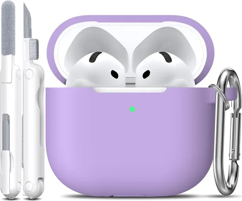 Miniatura 8 de R-fun Funda para AirPods 4 con kit de limpieza, funda protectora completa de silicona suave, compatible con AirPods 4 Gen, verde bosque C Bosque