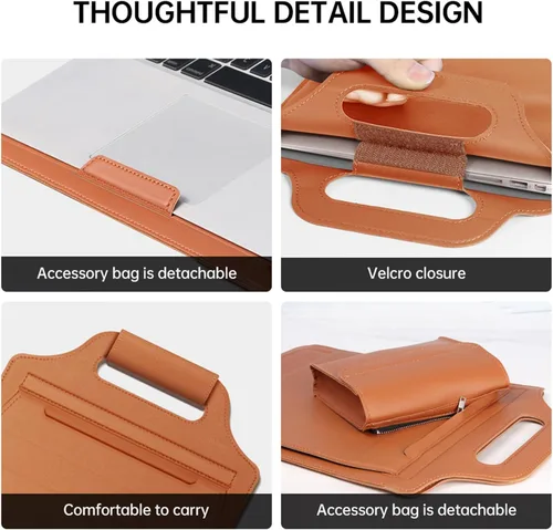 Miniatura 6 de IVY Fundas portátiles para portátiles de 13 y 14 pulgadas con bolso Soporte para computadora portátil Soporte para teléfono Bolsa de almacenamiento