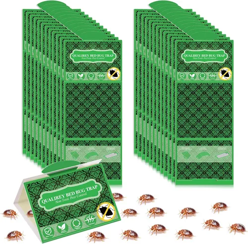 Miniatura 10 de Qualirey Paquete de 24 trampas para insectos de cama, detector de chinches no tóxico para patas de cama, interceptores de chinches atraen chinches