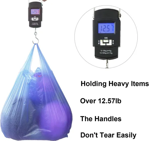 Miniatura 4 de LazyMe Bolsas de plástico para comestibles con asas a granel para compras y restaurantes, bolsas de plástico para negocio, 12 x 20 pulgadas