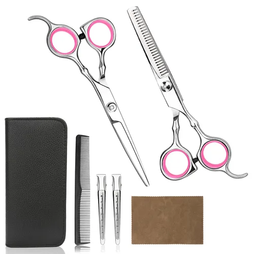 Miniatura 12 de Kit profesional de corte de pelo para el hogar, tijeras de corte de pelo para el hogar, peluquería/salón/kit de tijeras de adelgazamiento