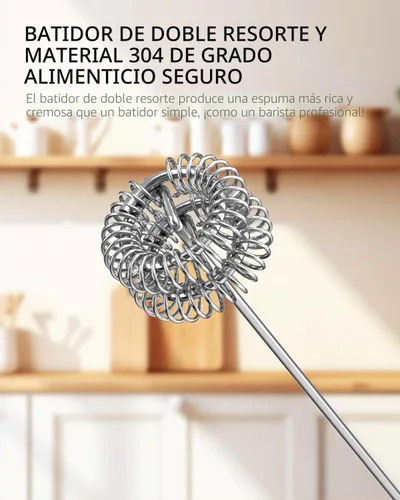 Miniatura 3 de CIRCLE JOY - Espumador de leche recargable de mano, varita espumadora de café con mezclador de bebidas y batidor de acero inoxidable para café