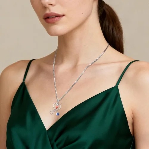 Miniatura 21 de Collar de alas de ángel de plata de ley 925, ángel de la guarda, enfermera RN caduceo, dije de ángel de cristal, joyería de regalo para mujer