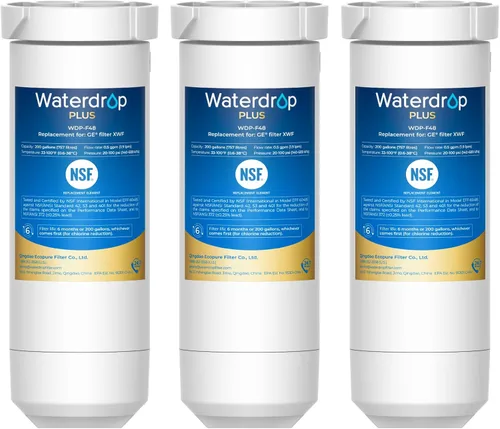Waterdrop Plus XWF - Recambio para GE® XWF, WR17X30702, Certificado NSF/ANSI 401&53&42&372, Reduciendo PFAS, 3 Filtros