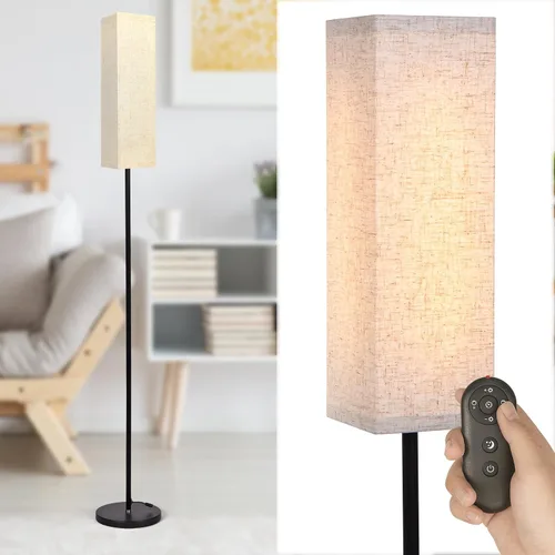 Lámpara de pie para dormitorio, sala de estar, oficina, con control remoto, moderna sala de estar, LED, 4 colores de temperatura y atenuador