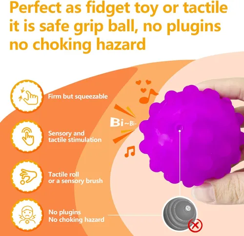 Miniatura 5 de Pelotas sensoriales para bebé, 6 juguetes sensoriales texturizados para niños pequeños de 1 a 3 años BPA-Free, Bright Colors, Easy-Grip Shapes