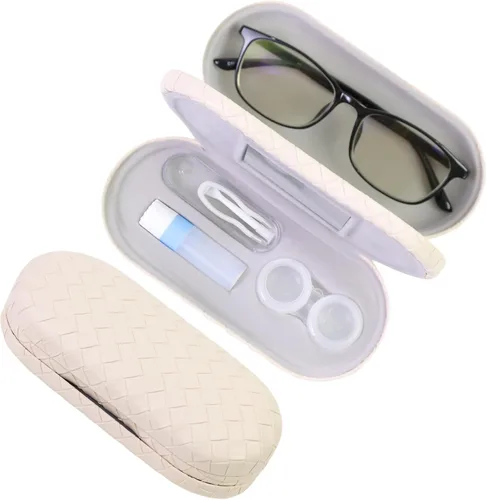 Miniatura 31 de Estuche 2 en 1 para Lentes de Contacto y Anteojos para Mujeres, Hombres y Niños, Estuche Duro Portátil de Doble Cara para Anteojos de Viaje