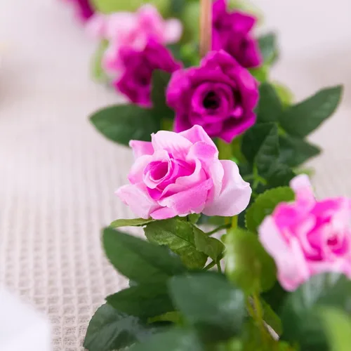 Miniatura 4 de Kisflower 3 guirnaldas de flores artificiales de 23.7 pies, enredaderas falsas de seda para decoración de arco de boda, habitación, fiesta, hogar