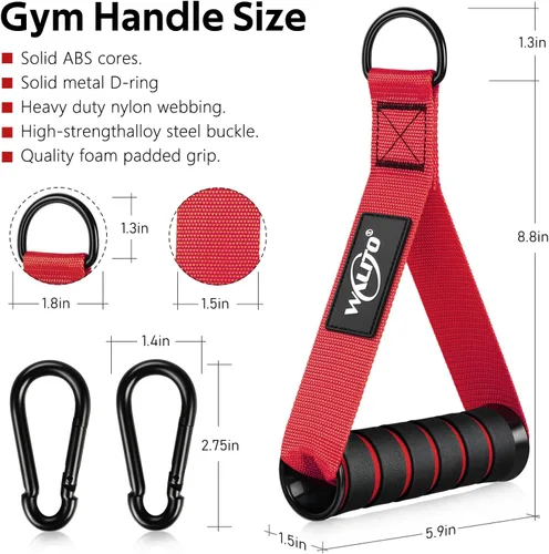 Miniatura 2 de Manijas de Ejercicio WALITO, Reemplazo de Accesorios de Cable para Equipo de Gimnasio en Casa, Sistema de Poleas, Pilates, Bandas de Resistencia
