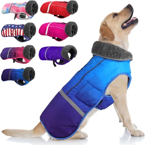 Miniatura 14 de Doglay Abrigo para Perro, Chaqueta Impermeable para Perro Abrigo de Invierno para Mascotas para Clima Frío con Cuello Peludo Grueso, Chaqueta