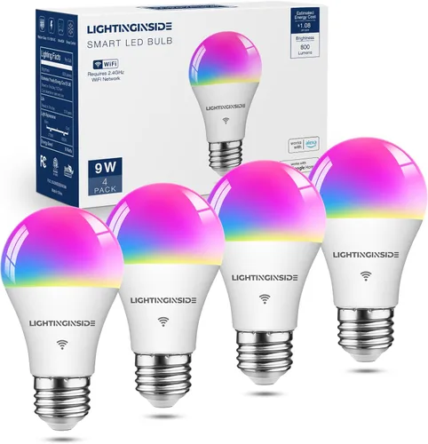 Miniatura 14 de Lightinginside - Bombillas inteligentes de 60 W equivalentes, bombilla WiFi inteligente compatible con Alexa/Google Assistant/Smart Life, A19 E26