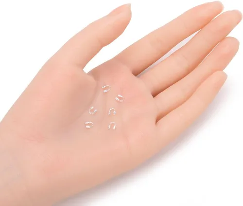 Miniatura 2 de Adabele - Protector de hilo de alambre resistente al deslustre, 50 unidades, chapado en plata de ley (agujero de 1.6 ft/0.02 pulgadas)