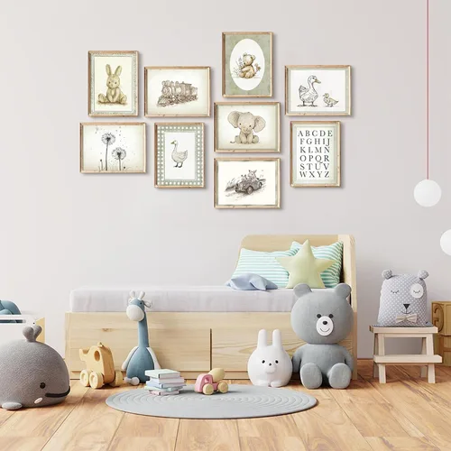 Miniatura 5 de Arte de pared de vaquero, imágenes en lienzo para guardería, decoración de pared de vaca occidental, impresiones de habitación de niños, póster