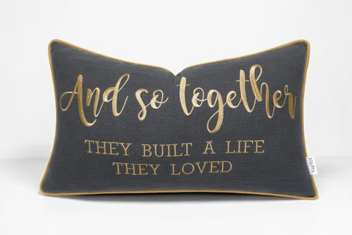 Miniatura 20 de Funda de Cojín Decorativo Romántico para Pareja, Sentimiento de Amor Bordado, Refranes Decorativos, Acento Lumbar - Decoración de Frases Acogedoras