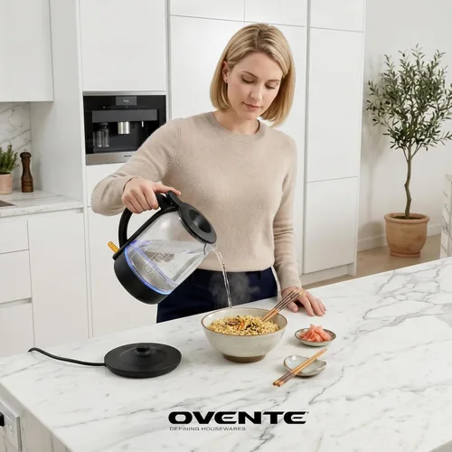 Miniatura 8 de Hervidor Eléctrico OVENTE con Vidrio de Borosilicato de 1.5L, Calentador de Agua de Ebullición Rápida de 1500W para Café o Té, Tapa Fácil de Llenar