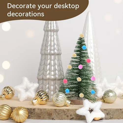 Miniatura 8 de MORFEN 150 pompones para manualidades, color beige brillante de 1 pulgada, bolas de pompón mullido, pequeños pompones para manualidades, proyectos