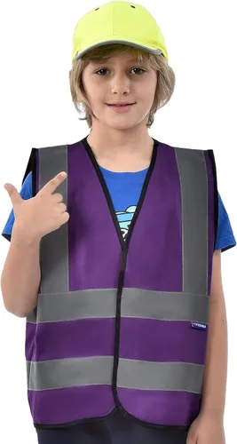 Miniatura 19 de AYKRM Chaleco de alta visibilidad para niños chaleco de seguridad reflectante de alta visibilidad Verde