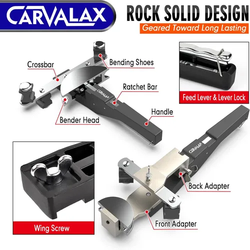 Miniatura 6 de Carvalax Juego de dobladora de tubos de aluminio con 7 cabezales dobladores electrochapados, para 1/4" a 7/8" D.E., dobladora de tubos de trinquete