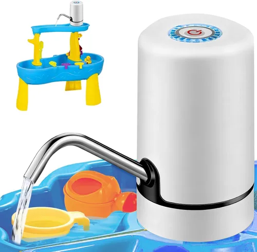Dispensador de agua para botella de 5 galones, bomba de agua portátil con carga USB, dispensador de agua eléctrico portátil con interruptor Blanco
