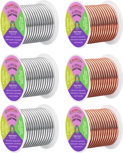 Miniatura 108 de Mandala Crafts - Alambre de aluminio anodizado de 8 calibre para hacer joyas - 9.75 m de alambre flexible negro colorido - Flexible para bonsái
