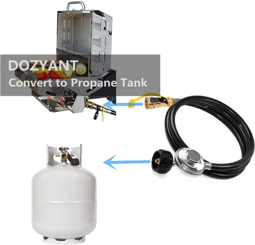 Miniatura 5 de DOZYANT Manguera de propano de conexión rápida de 6 pies con regulador de repuesto para piezas de parrilla RV Olympian 5100, 5500 y otras parrillas