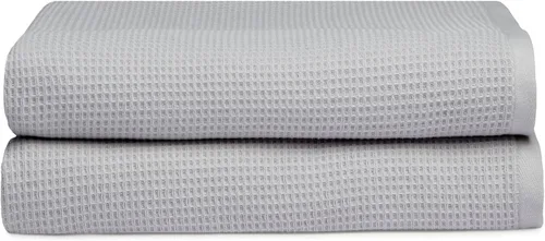 Miniatura 16 de Cozy Earth Toallas de baño de punto gofre, 60% algodón, 40% viscosa de bambú, 40 x 65 pulgadas, rizo suave y absorbente, reversible, patrón de punto