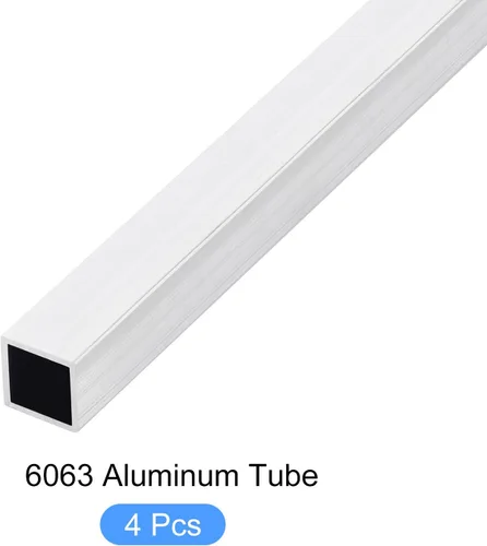 Miniatura 5 de METALLIXITY Tubo cuadrado de aluminio (0.787 in x 0.787 in x 0.059 in x 7.874 in) 4 piezas, tubo de aluminio 6063 - para muebles del hogar