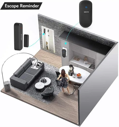 Miniatura 4 de SECRUI - Timbre de puerta, timbre con sensor abierto de puerta para negocios/hogar al entrar, volumen ajustable, fácil instalación, rango de 400