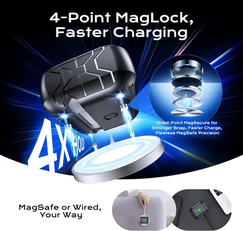 Miniatura 3 de Anqrp MagArmor Auto-Open para Funda de AirPods Pro de 2ª/1ª Generación con Imanes Integrados, [Apertura Automática con Una Pulsación]