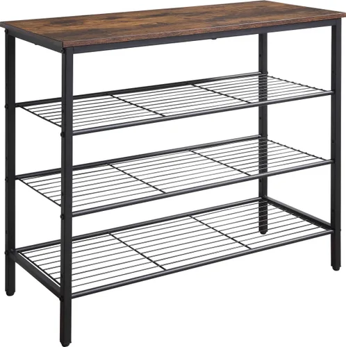 Organizador de zapatos de 4 niveles, estante de almacenamiento de zapatos de malla metálica, para entrada, pasillo, armario, dormitorio, industrial,