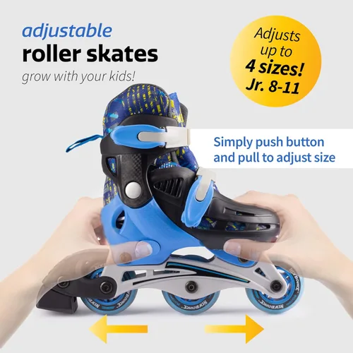 Miniatura 3 de New Bounce Patines para niños pequeños – Talla de zapato EU 28-31, US Kids Junior Size 8-11, 2 en 1 Patines para niñas, convertidos de tres ruedas a