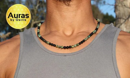 Miniatura 15 de Collar de cristal de obsidiana negra hecho a mano, collar de cuentas de piedras preciosas naturales auténticas, curación, protección, talismán mala