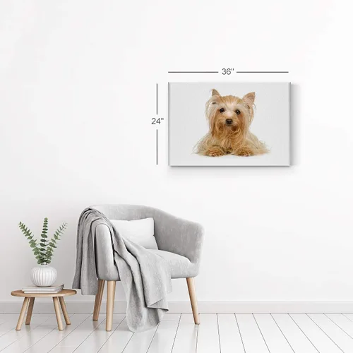 Miniatura 6 de Diseño de arte de la sonrisa Retrato de lindo Yorkie Yorkshire Terrier perro animal lienzo de pared impresión arte del dueño de mascotas amante
