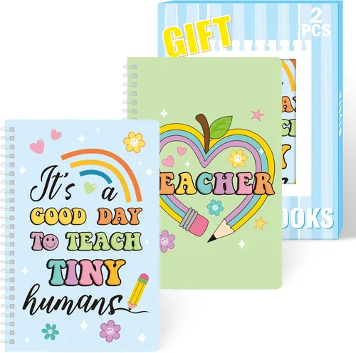 Miniatura 11 de B1ykin Cuadernos en espiral A5, 2 unidades, 50 hojas, 100 páginas, encuadernados con alambre, regalo de agradecimiento al profesor, cuaderno