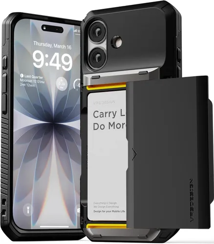 Miniatura 36 de VRS DESIGN Damda Glide Pro - Funda para iPhone 13 Pro, resistente funda semiautomática [4 tarjetas] con soporte para ranura para tarjetas compatible