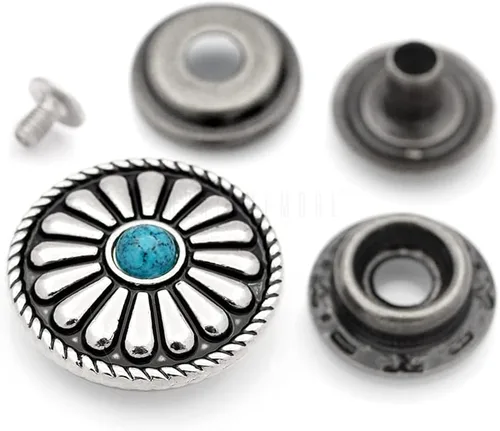 Miniatura 10 de CRAFTMEMORE 2 juegos de moneda india de 1-1/8 pulgadas, cierre a presión, broche de presión, monedero decorativo, botón de cierre de bricolaje