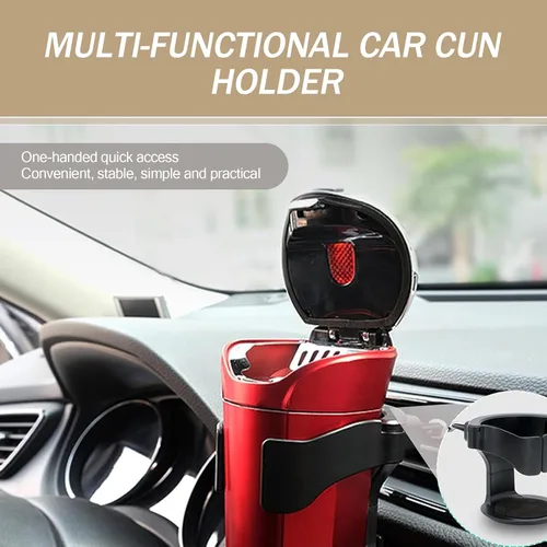 Miniatura 6 de Pack-1 Soporte para taza de ventilación de aire para automóvil, 3.74 x 3.14 pulgadas, soporte portátil para bebidas con una sola mano, estructura