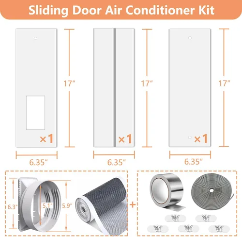 Miniatura 6 de Kit portátil de ventana de CA + manguera de ventilación de aire acondicionado para ventanas corredizas de doble colgado/pequeñas de 26-47 pulgadas