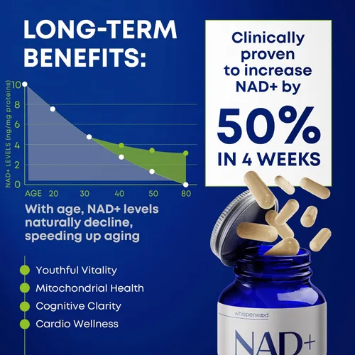 Miniatura 4 de Suplemento NAD+ con ribósido de nicotinamida, resveratrol trans y quercetina - Complejo NAD Plus para apoyo energético, cerebro y mitocondrial